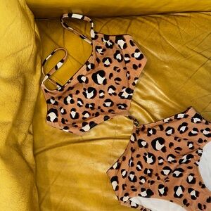 Leopard Print one piece swim suit